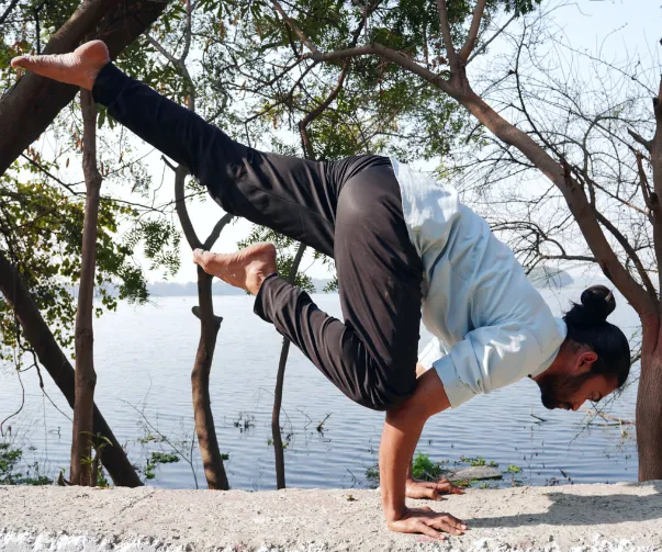 Woman practising yoga
