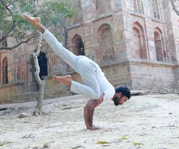 Woman practising yoga online Canada