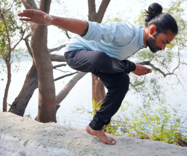 Woman practising yoga online Europe